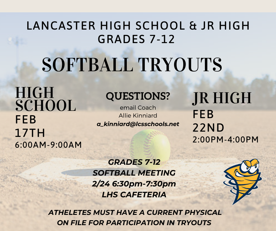 Softball Tryouts info