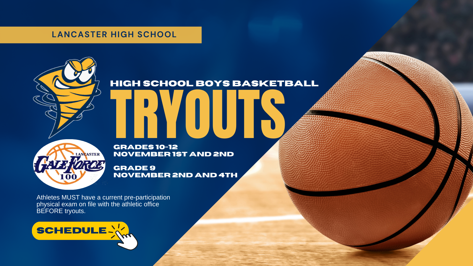 Tryouts Boys Baskteball ad